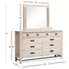 Sunset Cove Sanibel Brown and Gray 9 Drawer Dresser with Rectangular Mirror