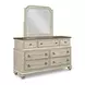 Homestead Pine Cornsilk 7 Drawer Wellington Dresser with Rectangular Mirror
