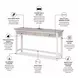 Islamorada Dapple Gray and Blanc Rectangular Console Table with USB Charging