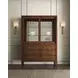 Eave Brown 2 Glass Door China Cabinet with 6 Drawers