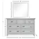 Charleston Harbor Gray and White Dove 7 Drawer Dresser with Rectangular Mirror
