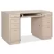 Marlowe Polished Limestone Leather 50" Executive Desk
