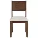 Canton Brown and Beige Cushioned Seat Side Chair Set of 2