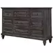 Calistoga Weathered Charcoal 9 Drawer Dresser with Rectangular Mirror