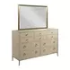 Lenox Alabaster and Gold 10 Drawer Ventura Dresser with Rectangular Anaheim Mirror