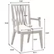 Oakridge Medley White Wood Back Upholstered Dining Arm Chair