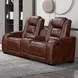 Chester Brown 74" Reclining Console Loveseat