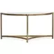 Cassidy Aged Brass and Volakas Classic Demilune Glass Top Sofa Table