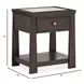 Bellamy Coffee Bean and Beige 1 Drawer Open Stone Top Nightstand with USB Charging