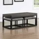 Yukon Brown Rectangular Nesting Coffee Table with 2 Stools