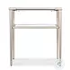Melange Champagne And White Genesis Stone Top Jen End Table