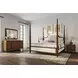 Eave Brown and White Upholstered King Poster Bed