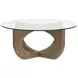 Lainey Almond Round Glass Top Cocktail Table