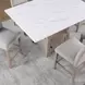 Taylor Beige and White 60" Rectangular Marble Top Counter Height Dining Table