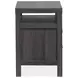 Meadowrise Raisin Black 2 Drawer Nightstand with USB Charging
