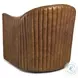 Callie Thunder Chestnut Leather Swivel Club Chair