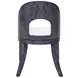 White Linen Performance Fabric Dining Chair With Matte Navy Blue Frame