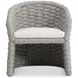Salinas Nordic Gray and White Performance Fabric Outdoor Arm Chair