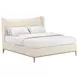 Edwin Cream King Upholstered Wing Shelter Bed