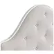 Haven Warm White and Ivory Queen Upholstered Panel Bed
