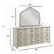 Cambric Creme 6 Drawer Helene Dresser with Arched Serpentine Mirror