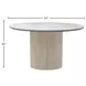 Reba Natural White Wash Quartz Top Round Dining Table