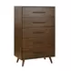 Emery Walnut 5 Drawer Chest
