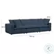 Cali Navy Performance Fabric Modular Sofa