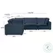 Cali Navy Performance Fabric Modular L-Sectional