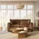 Cali Cognac Brown Leather Modular 80" Loveseat