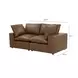 Cali Cognac Brown Leather Modular 80" Loveseat