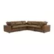 Cali Cognac Brown Leather Modular L-Sectional