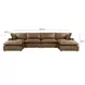 Cali Cognac Brown Leather Modular U- Chaise Sectional