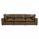 Cali Cognac Brown Leather Modular 120" Sofa