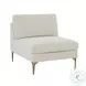 Serena Cream Velvet Accent Chair with Brass Legs