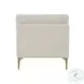 Serena Cream Velvet Accent Chair with Brass Legs