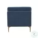 Serena Blue Velvet Accent Chair with Brass Legs