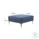 Serena Blue Velvet Ottoman with Brass Legs