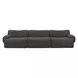 Zenith Charcoal Gray Upcycled Fabric Modular 117" Sofa