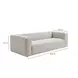Aurora Pebble Beige Heavy Basketweave 90" Sofa