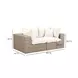 Cali Natural Performance Fabric & Natural Wicker 80" Modular Outdoor Loveseat