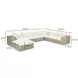 Cali Natural Performance Fabric & Natural Wicker Modular Outdoor Large Chaise Sectional