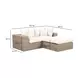 Cali Natural Performance Fabric & Natural Wicker Modular Outdoor Small Sectional