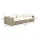 Cali Natural Performance Fabric & Natural Wicker 121" Modular Outdoor Sofa