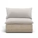 Cali Light Gray Fabric & Natural Wicker Modular Outdoor U-Chaise Sectional