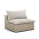 Cali Light Gray Fabric & Natural Wicker Modular Outdoor U-Chaise Sectional