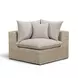 Cali Light Gray Fabric & Natural Wicker Modular Outdoor U-Chaise Sectional