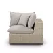 Cali Light Gray Fabric & Natural Wicker Modular Outdoor U-Chaise Sectional