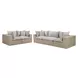 Cali Light Gray Fabric & Natural Wicker Modular Outdoor Conversation Set