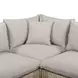 Cali Light Gray Fabric & Natural Wicker Modular Outdoor Large Chaise Sectional